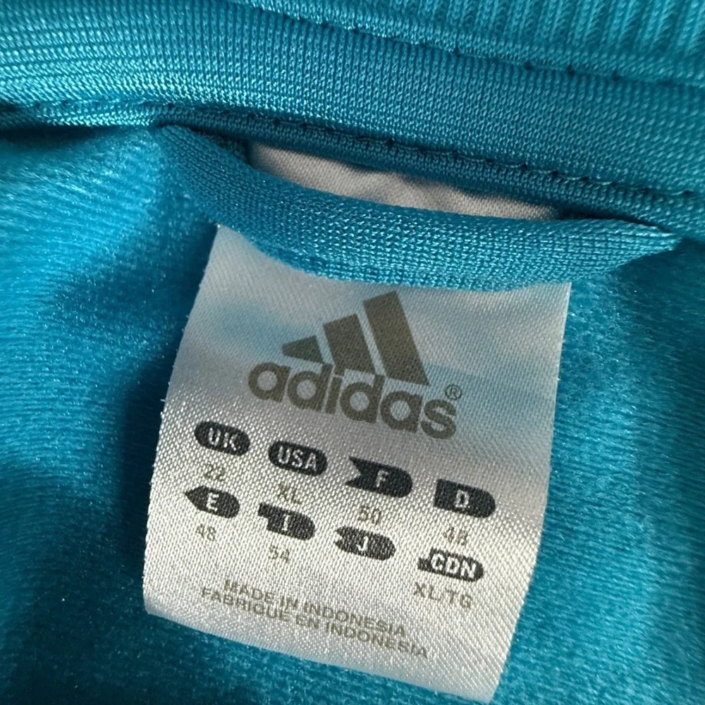 Adidas Mens XL Teal Full Zip Track Jacket Casual Athletic Outerwear AZF001